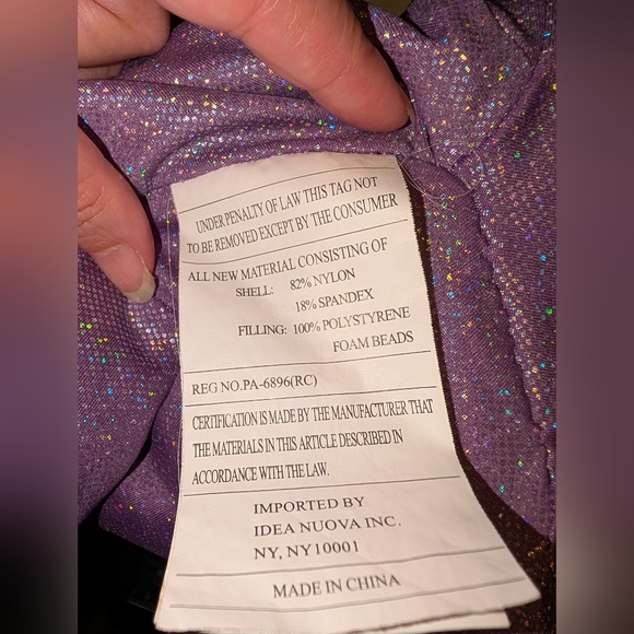 Sensory Purple Stuffed Animal Beanie Bag Dog Pre-owned - Picture 4 of 9